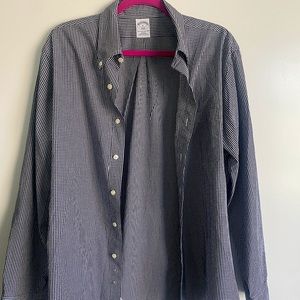 Mens brooks brothers black and white checked button down